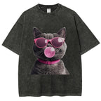 Holiday Cat Washed T-Shirt