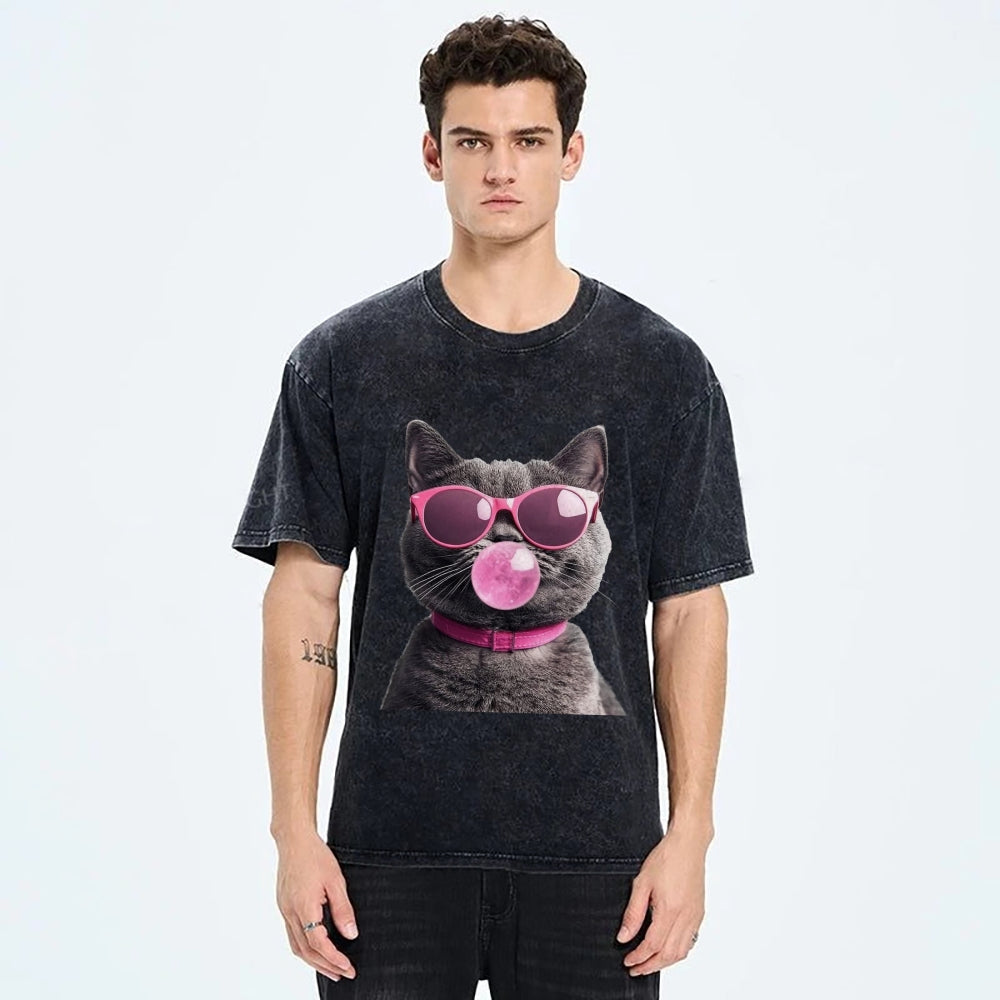 Holiday Cat Washed T-Shirt