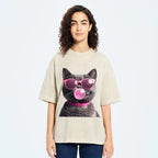 Holiday Cat Washed T-Shirt