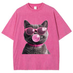 Holiday Cat Washed T-Shirt