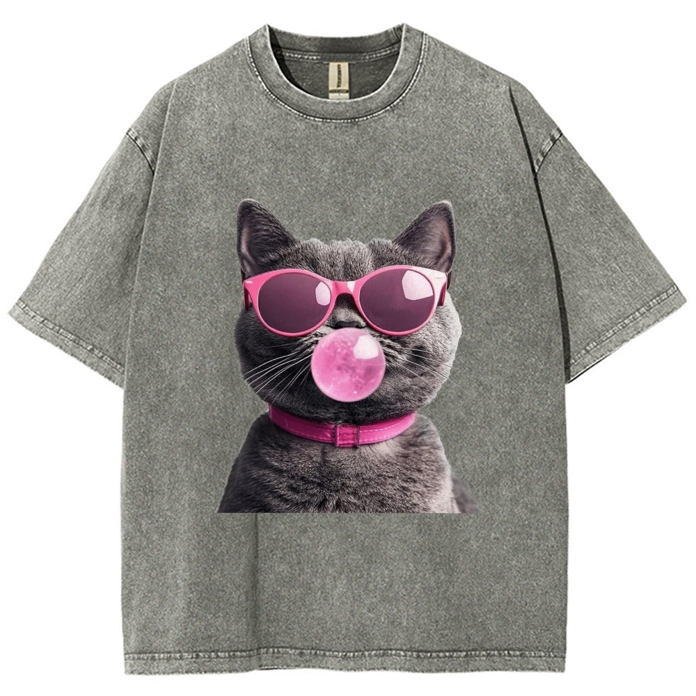 Holiday Cat Washed T-Shirt
