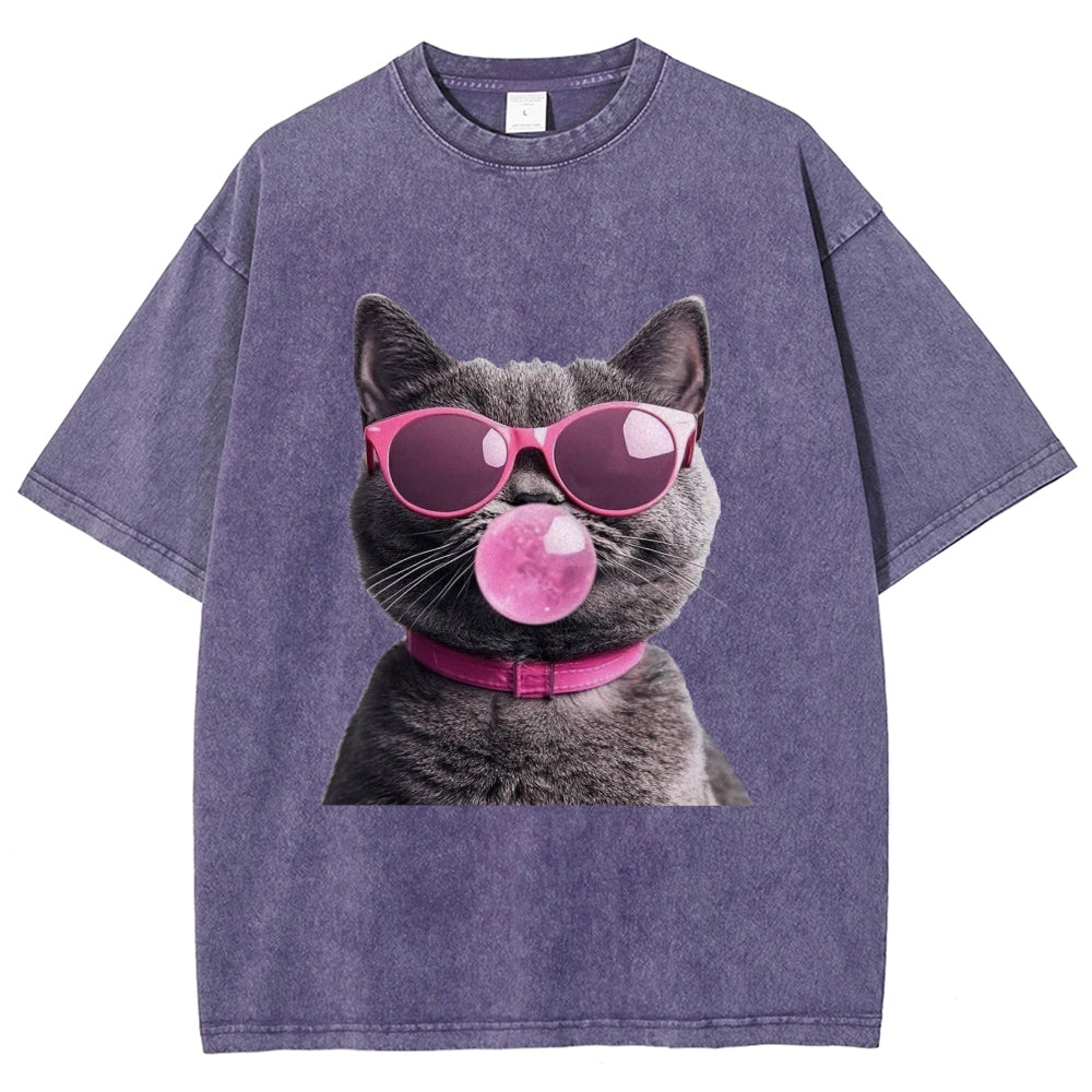 Holiday Cat Washed T-Shirt