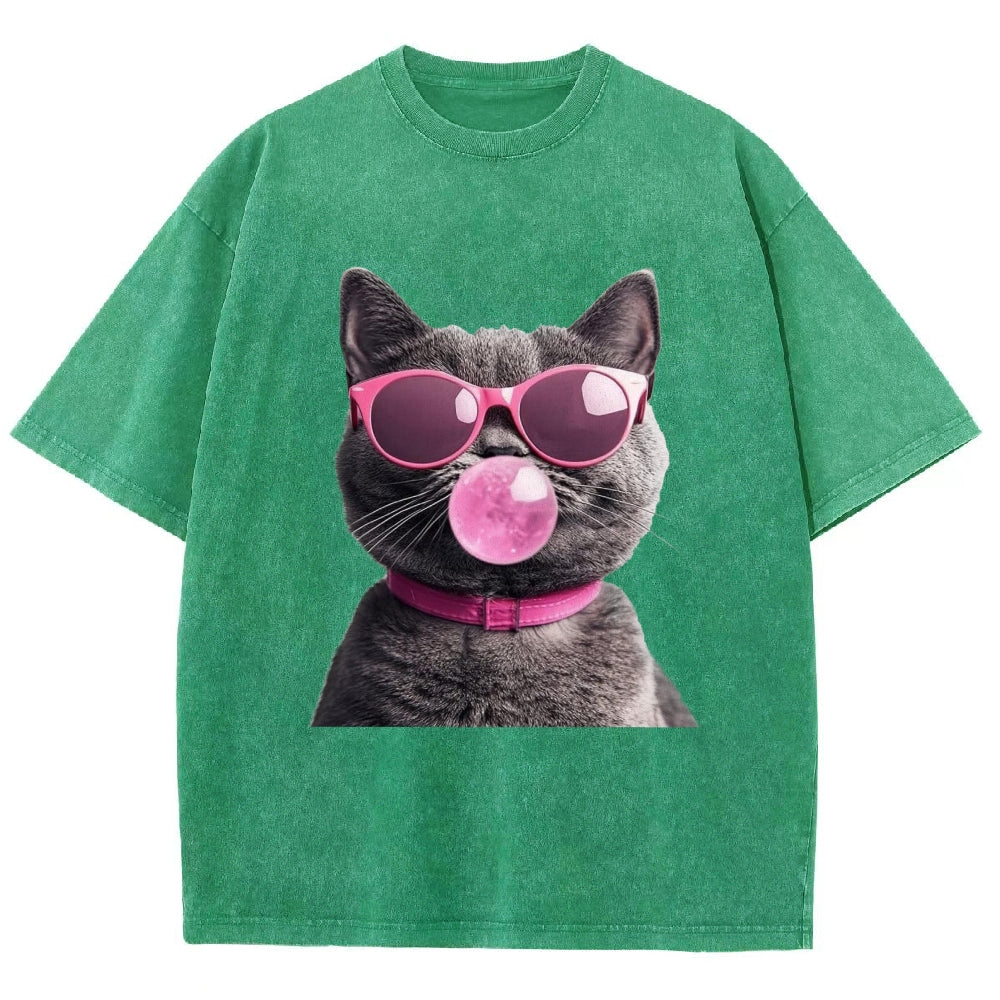 Holiday Cat Washed T-Shirt