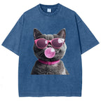 Holiday Cat Washed T-Shirt