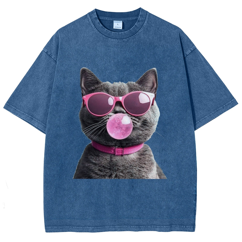 Holiday Cat Washed T-Shirt