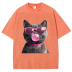 Holiday Cat Washed T-Shirt