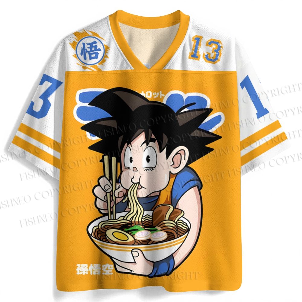 Goku Eating Ramen Jersey Shirts