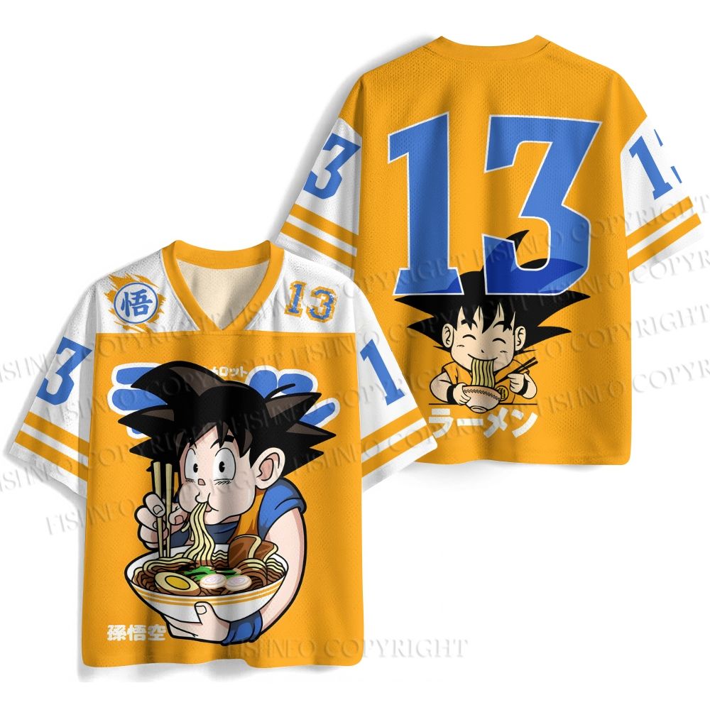 Goku Eating Ramen Jersey Shirts