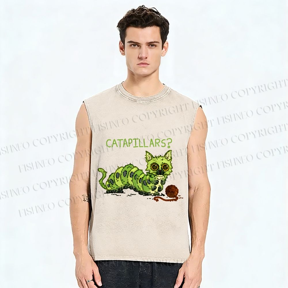 Unisex Catapollars Printed Washed Tank Top