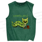 Unisex Catapollars Printed Washed Tank Top