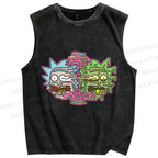 Unisex Rick And Morty Divided Rick Printed Washed Tank Top