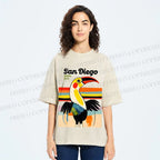 Unisex San Diego Big Mouth Bird Printed Washed Tee