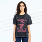 Unisex Welcome To The Cat Parade Printed Washed Tee