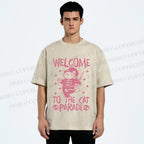 Unisex Welcome To The Cat Parade Printed Washed Tee