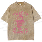 Unisex Welcome To The Cat Parade Printed Washed Tee