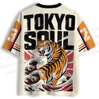 Japanese Wave Tiger  Printed Jersey Shirts