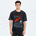 Unisex Tokyo Aquarium Koi Fish Printed Washed Tee