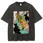 Unisex Rabbits Printed Washed Tee