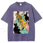 Unisex Rabbits Printed Washed Tee