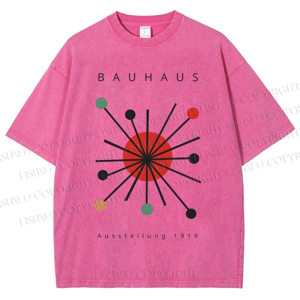 Unisex Bauhaus Geometry Printed Washed Tee