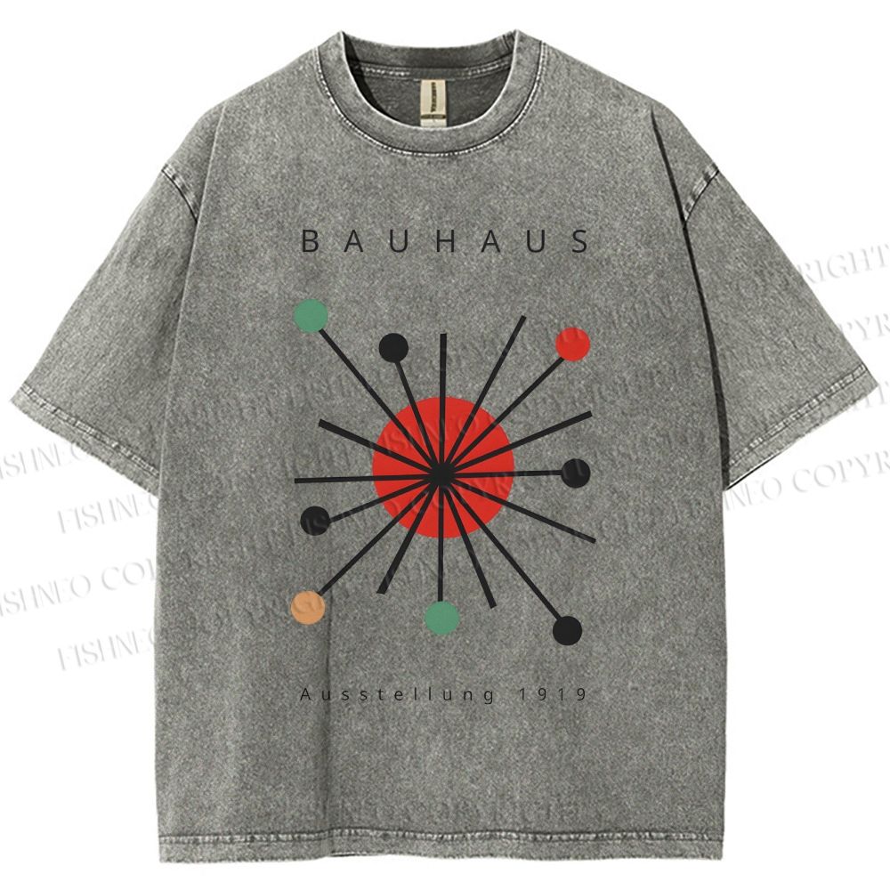 Unisex Bauhaus Geometry Printed Washed Tee