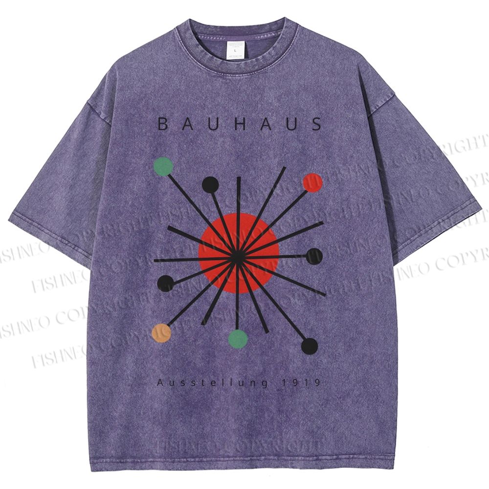 Unisex Bauhaus Geometry Printed Washed Tee
