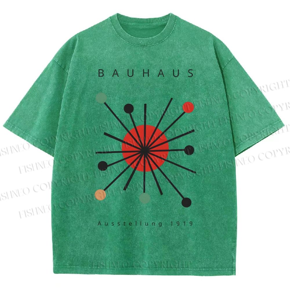 Unisex Bauhaus Geometry Printed Washed Tee
