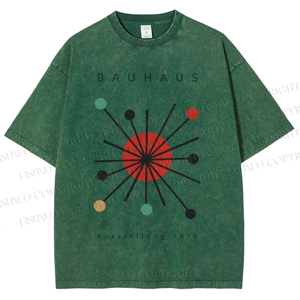 Unisex Bauhaus Geometry Printed Washed Tee