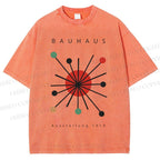 Unisex Bauhaus Geometry Printed Washed Tee
