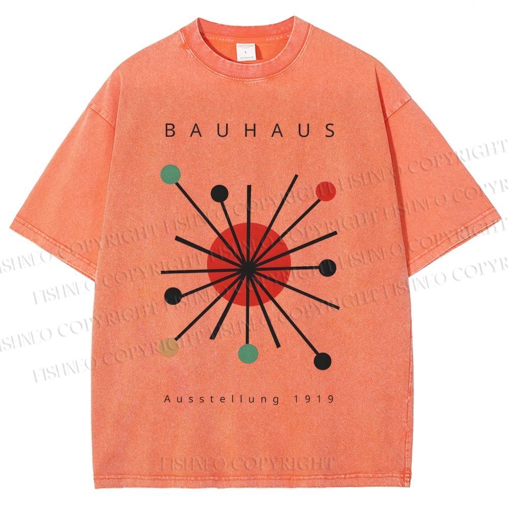 Unisex Bauhaus Geometry Printed Washed Tee