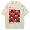 Unisex Yayoi Kusama Art Eyes Printed Washed Tee