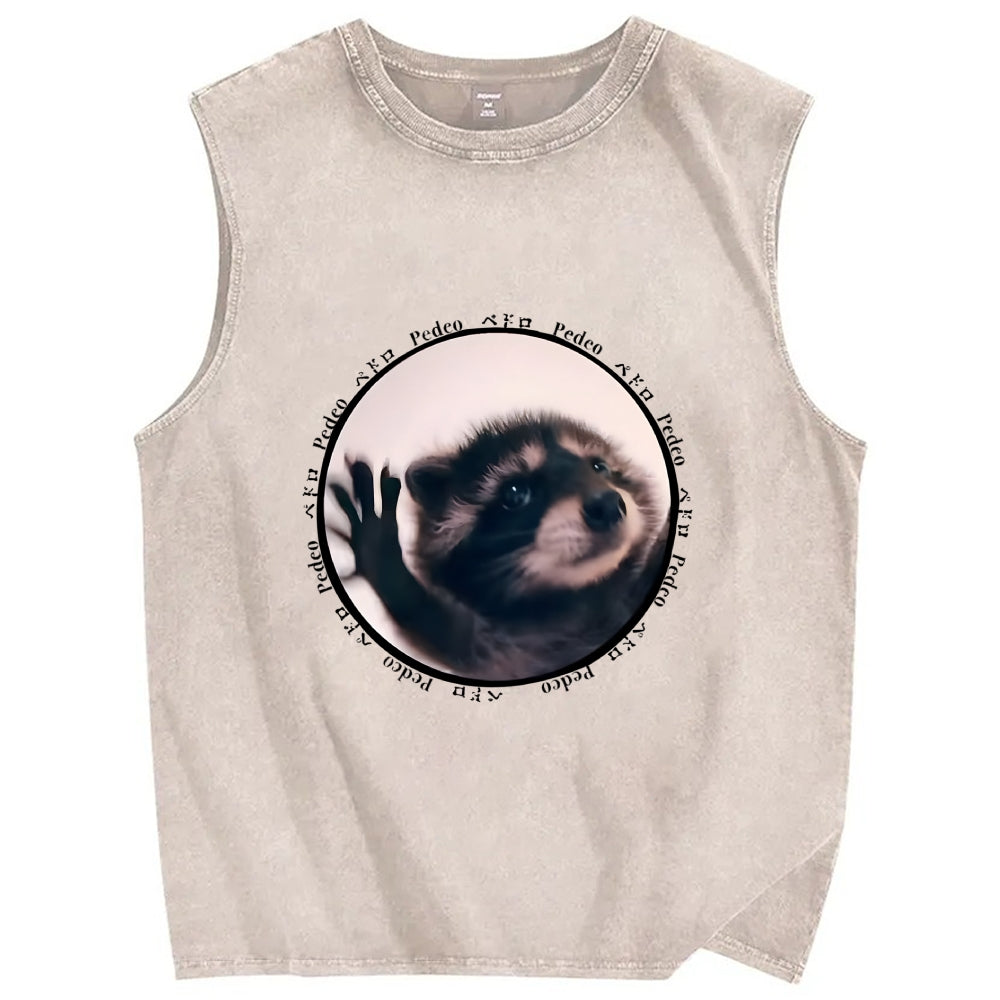 Pedro Funny Meme Raccoon Vintage Distressed Washed Tank Top