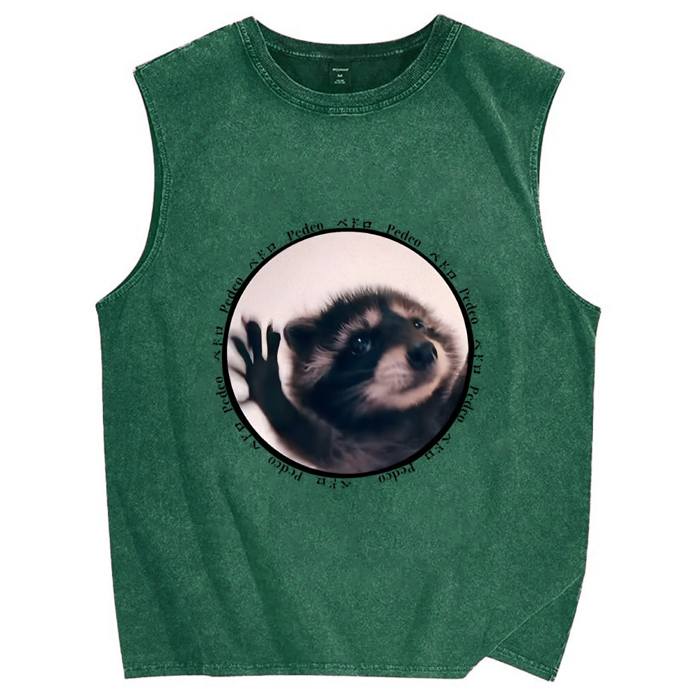 Pedro Funny Meme Raccoon Vintage Distressed Washed Tank Top