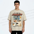 Unisex Cat Vending Machine Printed Washed Tee