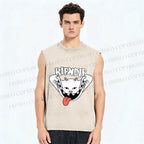 Unisex Rip N Dip Funny Cat Printed Washed Tank Top