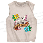 Unisex Screaming Opossum Printed Washed Tank Top