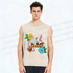 Unisex Screaming Opossum Printed Washed Tank Top