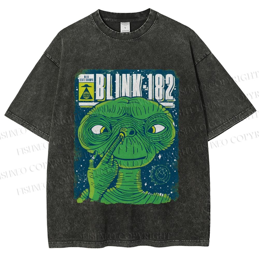 Unisex ET Funny Poster Printed Washed Tee
