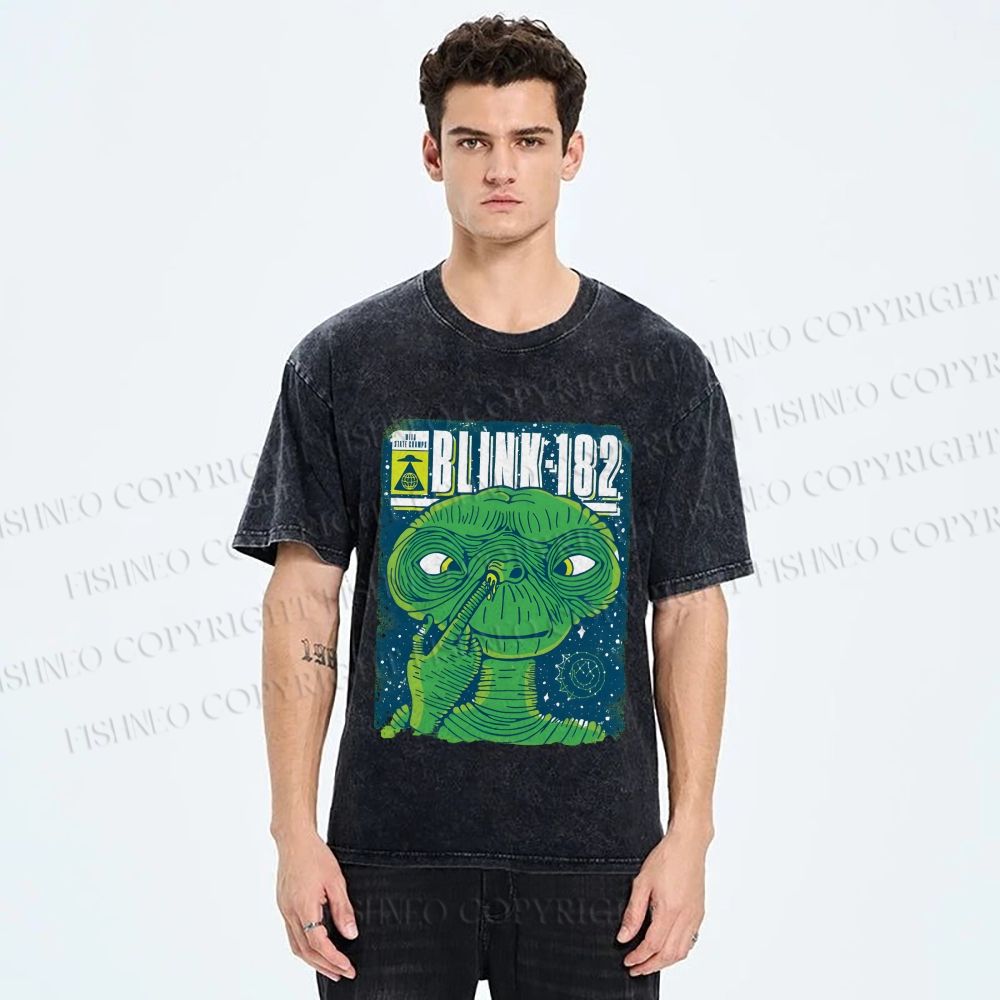 Unisex ET Funny Poster Printed Washed Tee