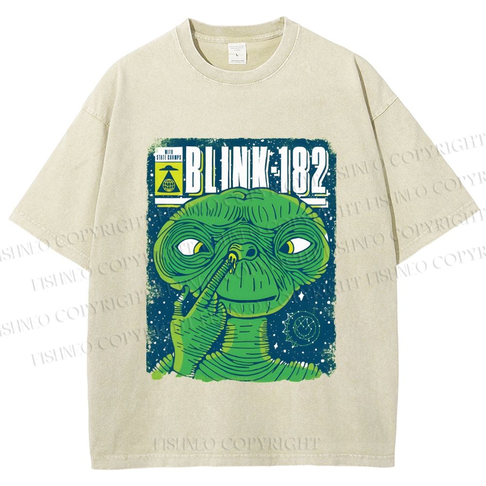 Unisex ET Funny Poster Printed Washed Tee