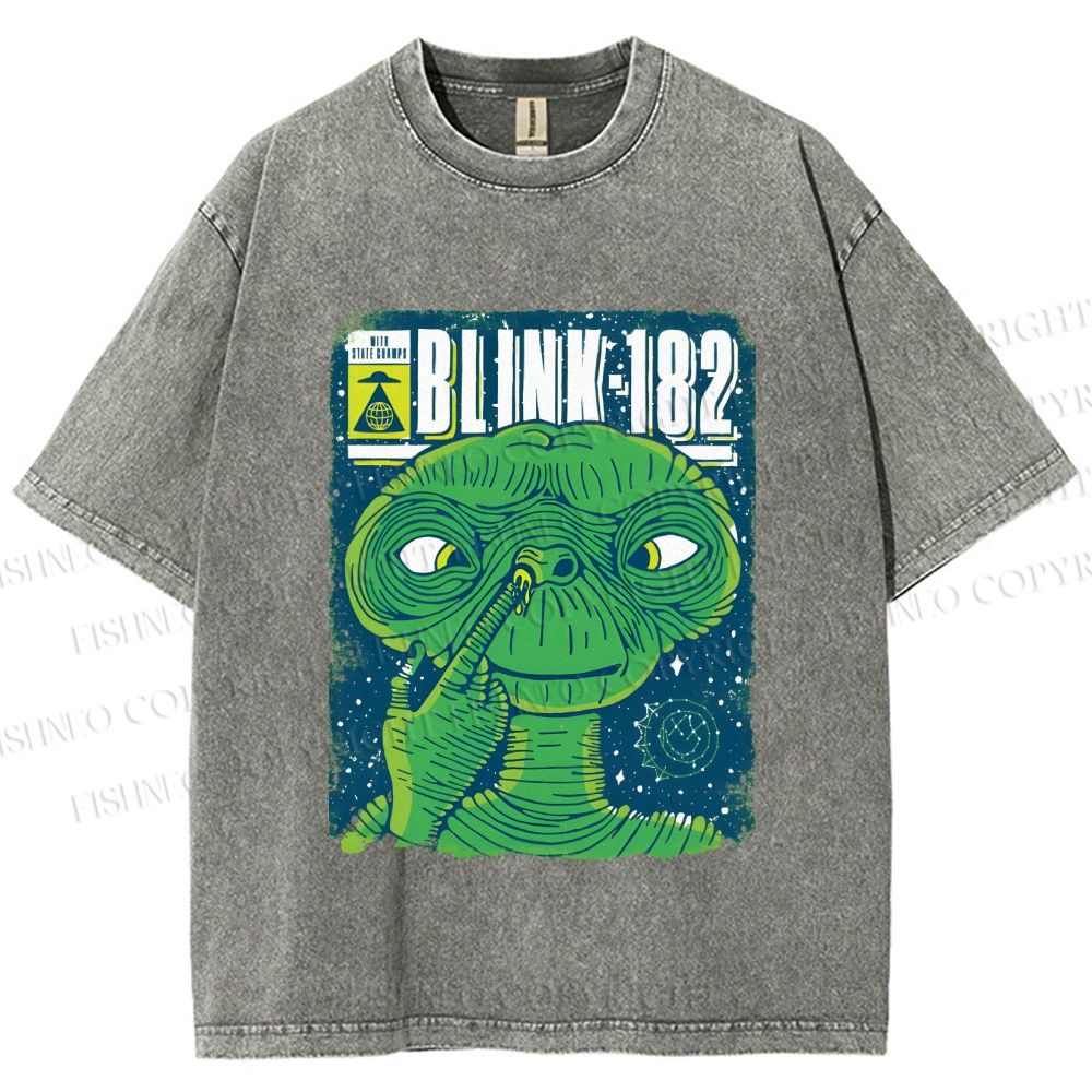 Unisex ET Funny Poster Printed Washed Tee