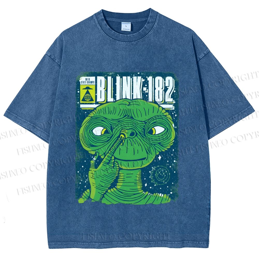 Unisex ET Funny Poster Printed Washed Tee