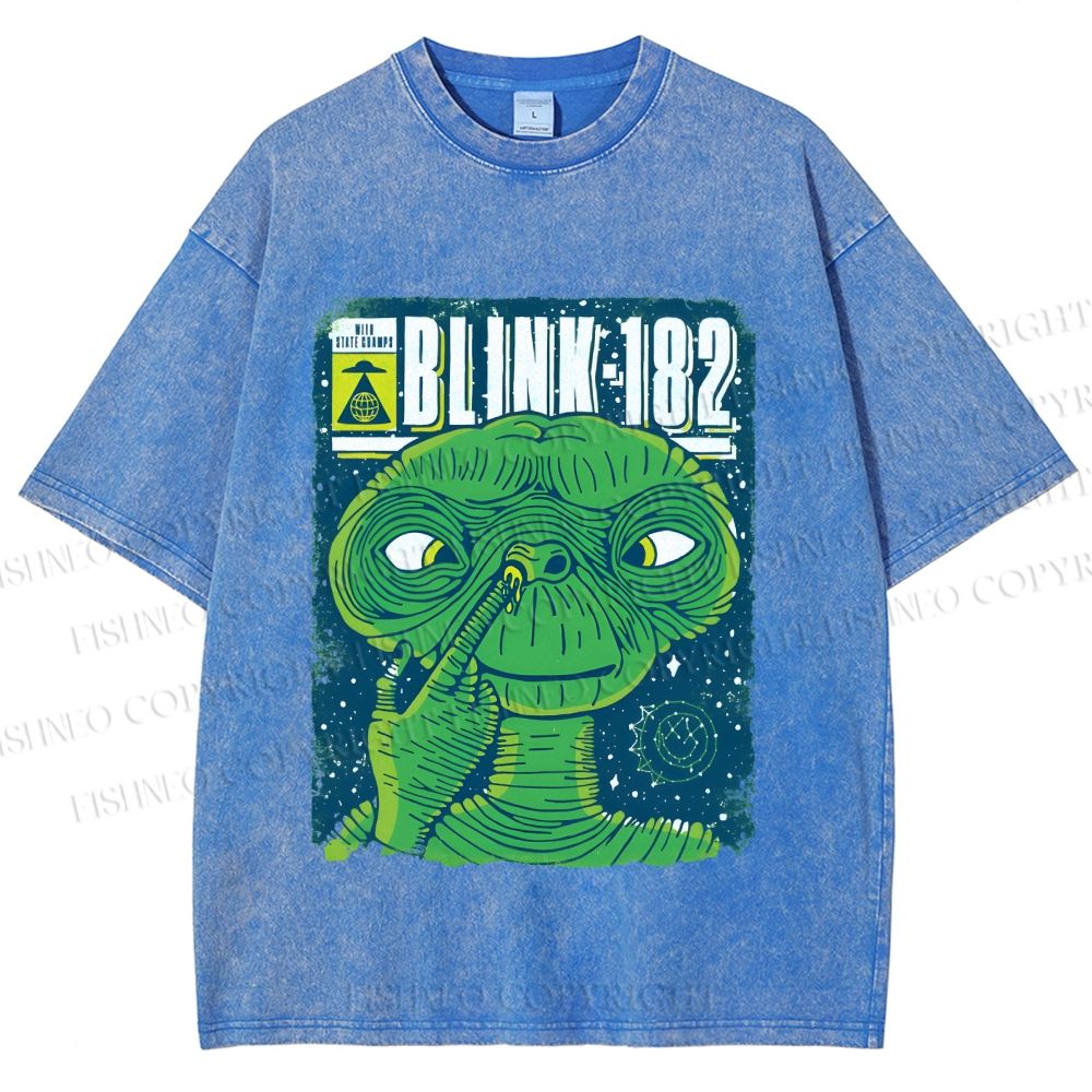 Unisex ET Funny Poster Printed Washed Tee