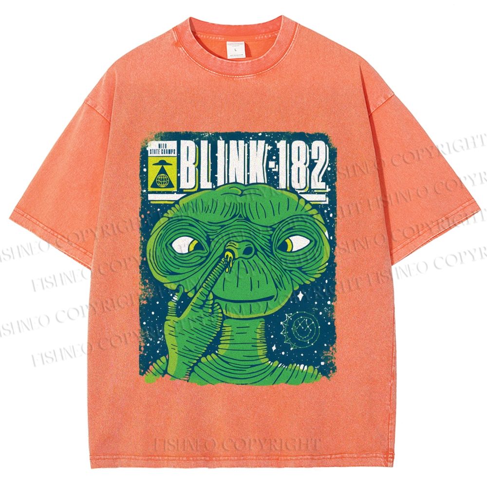 Unisex ET Funny Poster Printed Washed Tee