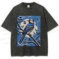 Unisex Blue Bird in Moonlight Printed Washed Tee