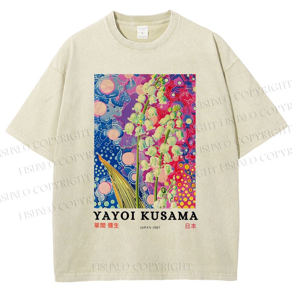 Unisex Yayoi Kusama Lily Of The Valley Printed Washed Tee