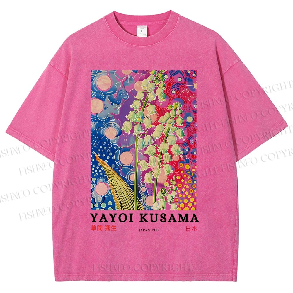 Unisex Yayoi Kusama Lily Of The Valley Printed Washed Tee