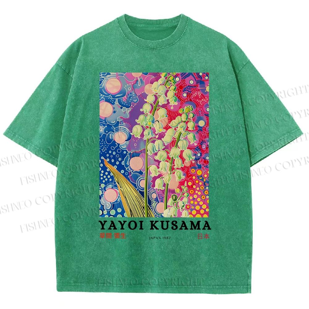 Unisex Yayoi Kusama Lily Of The Valley Printed Washed Tee