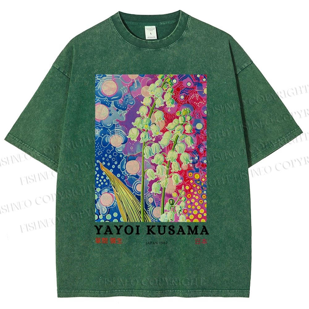 Unisex Yayoi Kusama Lily Of The Valley Printed Washed Tee