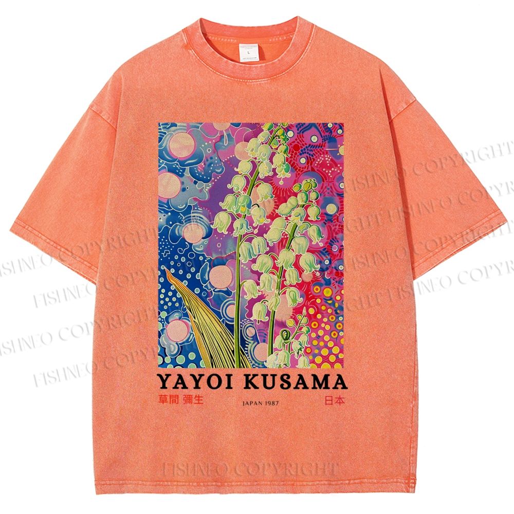 Unisex Yayoi Kusama Lily Of The Valley Printed Washed Tee